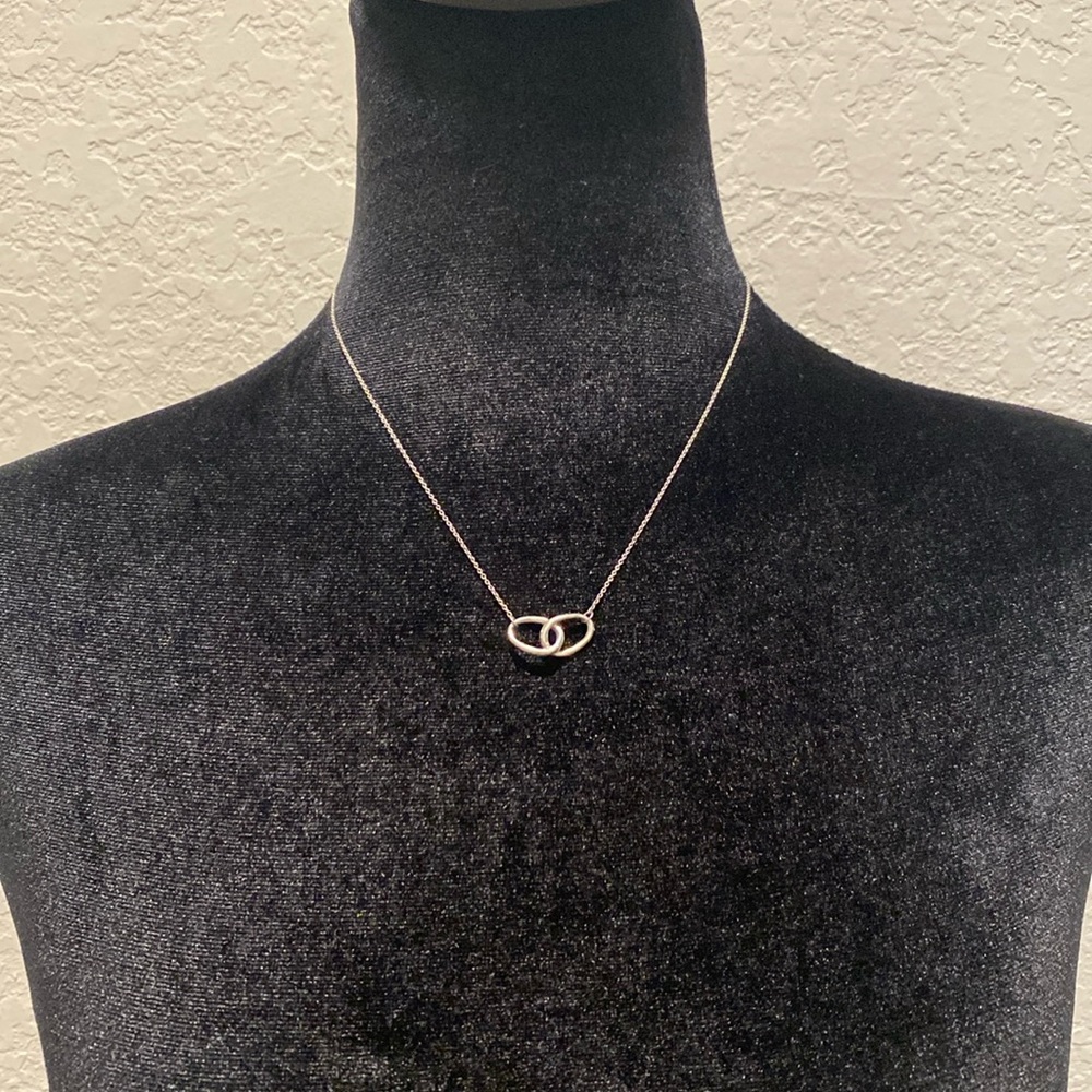 Tiffany & Co. Necklace Elsa Peretti Double Loop Pendant Necklace Silver … - Picture 1 of 8